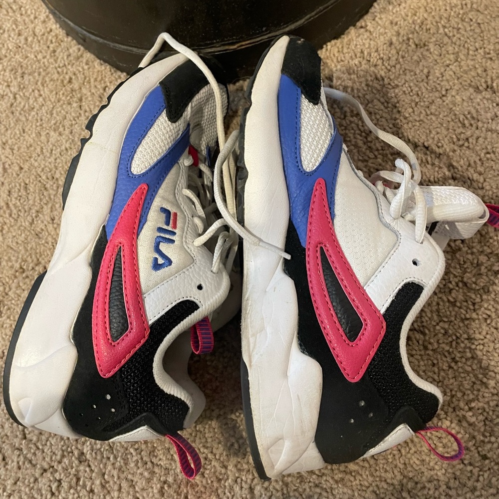 Fila Women's White, Pink, and Blue Athletic Shoes - Picture 4 of 10